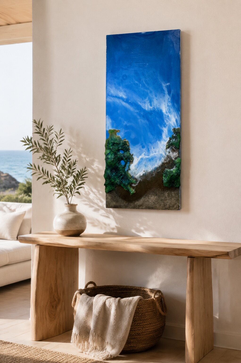 Coastal Passage, alternate view 2, an original painting by Tara Zarabi