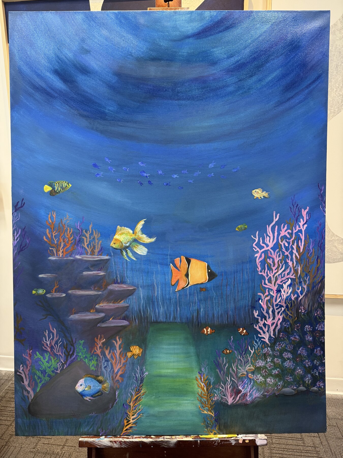 Under the Sea, alternate view 2, an original painting by Tara Zarabi