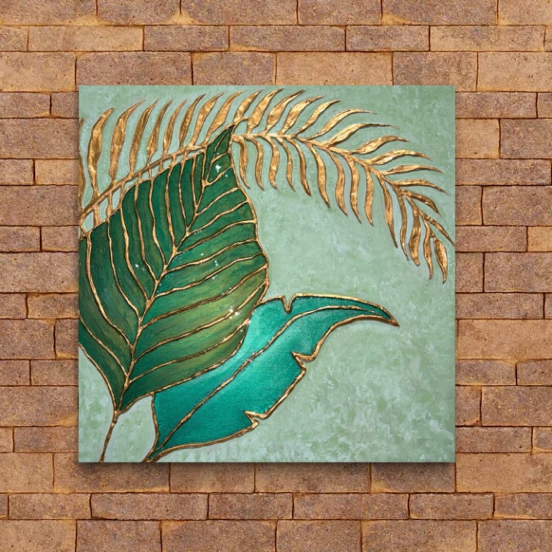 Gilded Botanica, alternate view 2, an original painting by Tara Zarabi