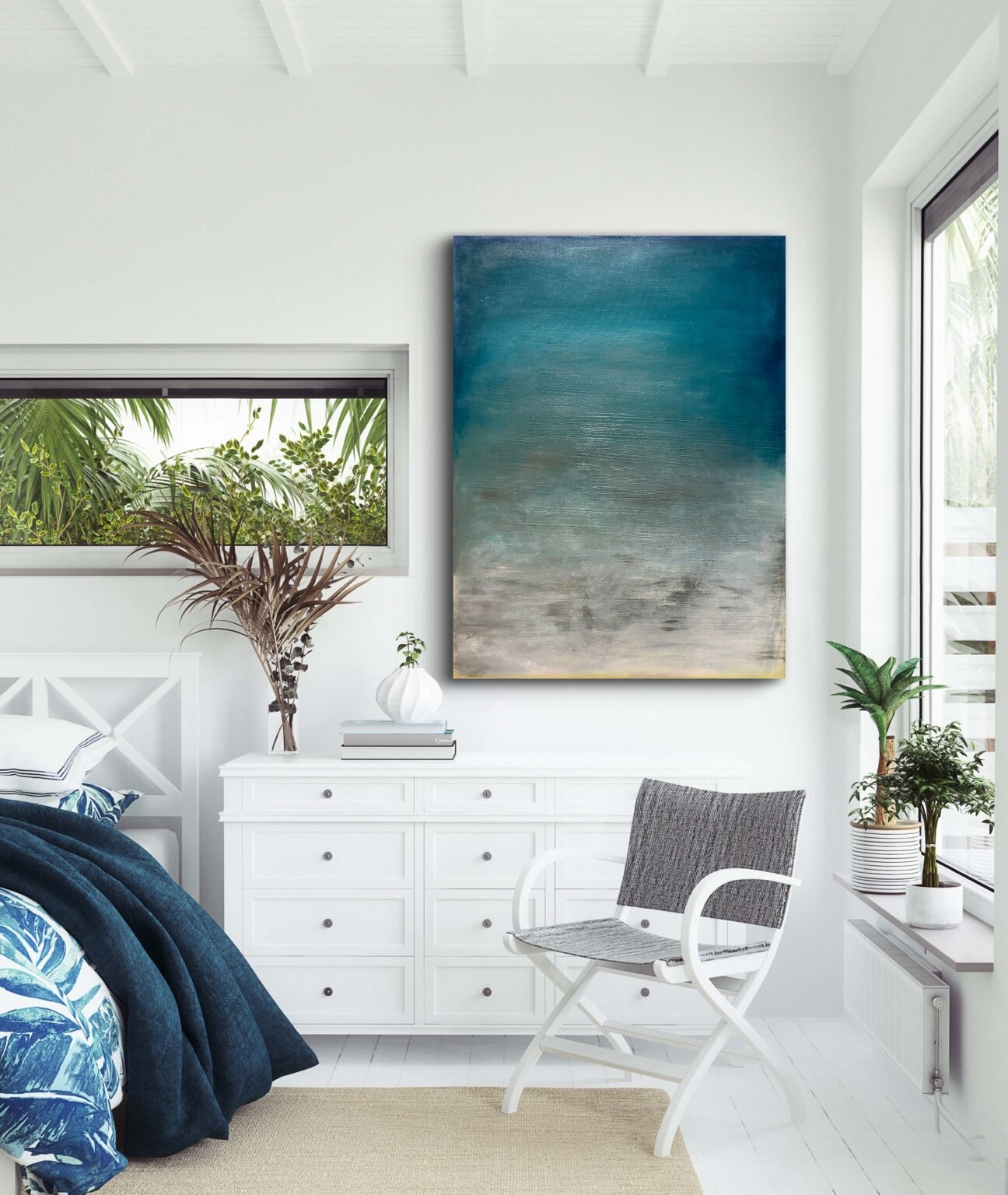 Sea Glass Reverie, alternate view 2, an original painting by Tara Zarabi